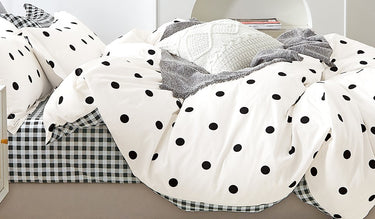Black and White Polka Dots 100% Cotton Comforter Set